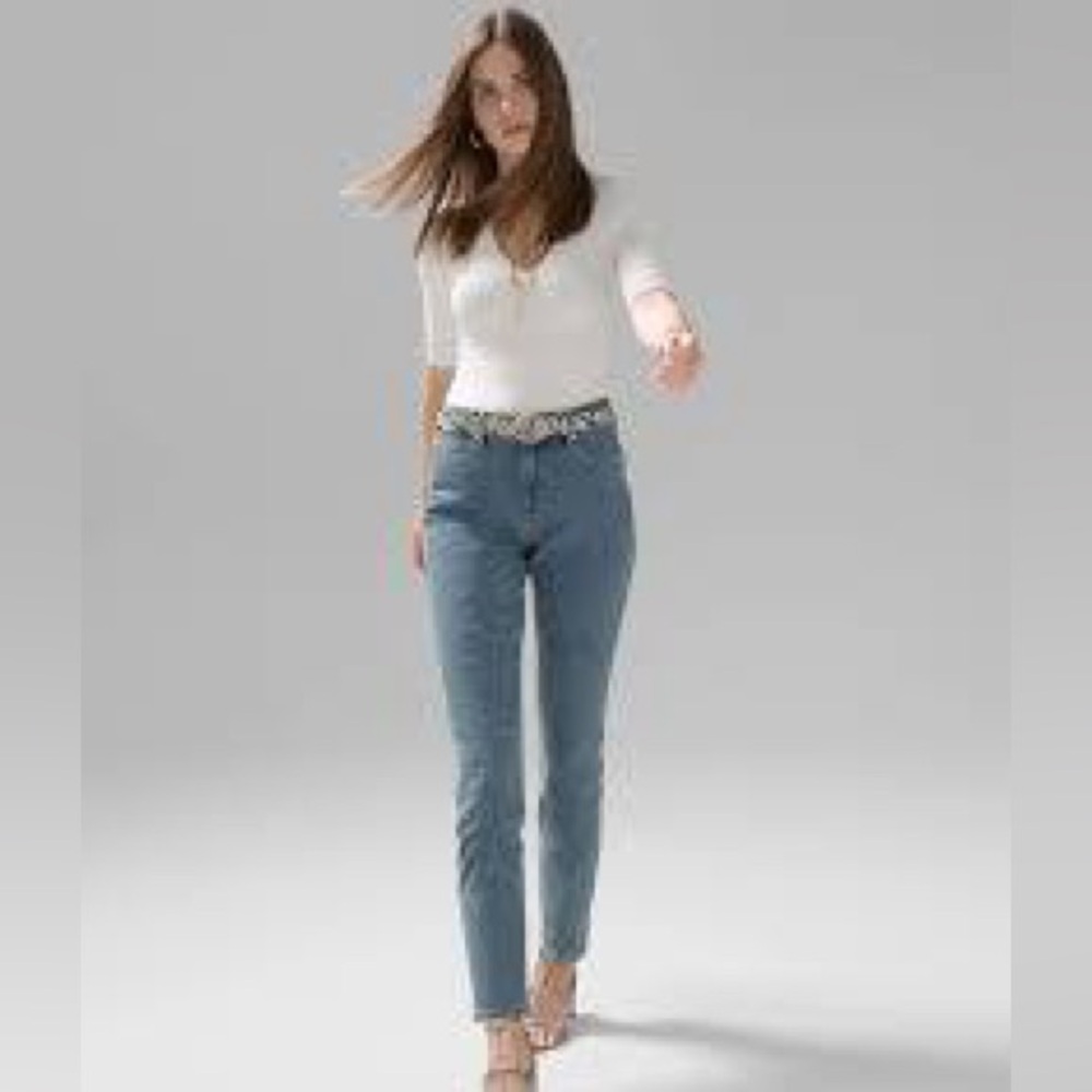 WHBM high rise sculpt straight jeans